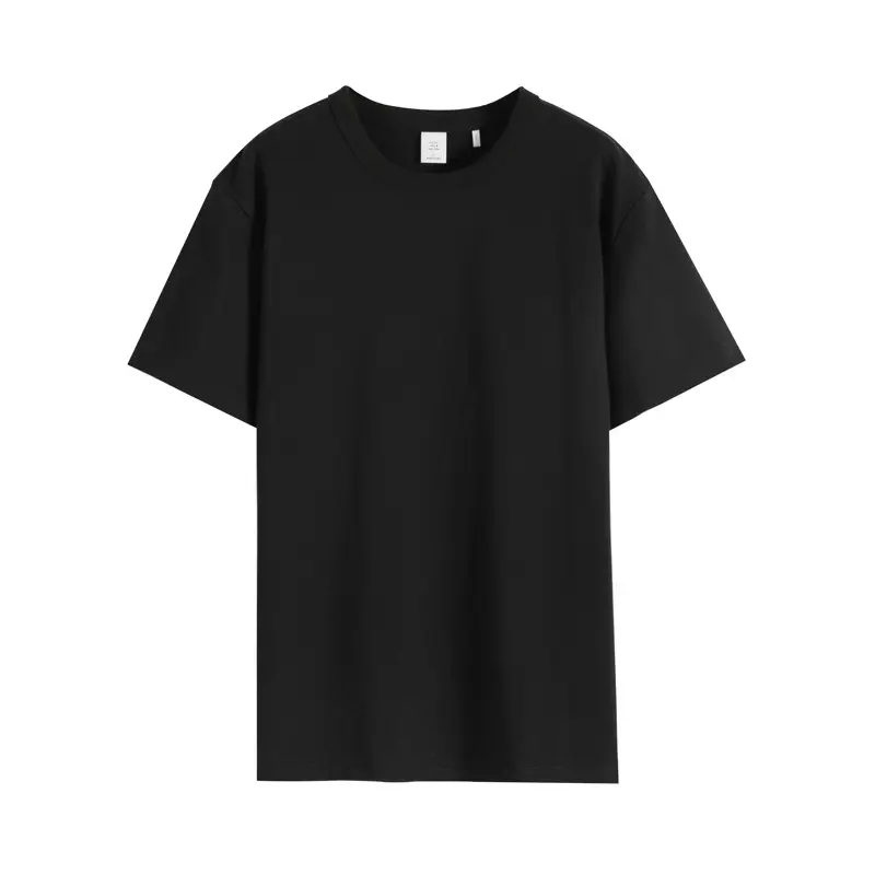 Men's Black Cotton T-Shirt Short Sleeve Crew Neck - Image 4