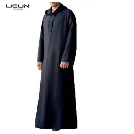 2025 Long Men's Hooded Muslim Robe Brown - Image 4