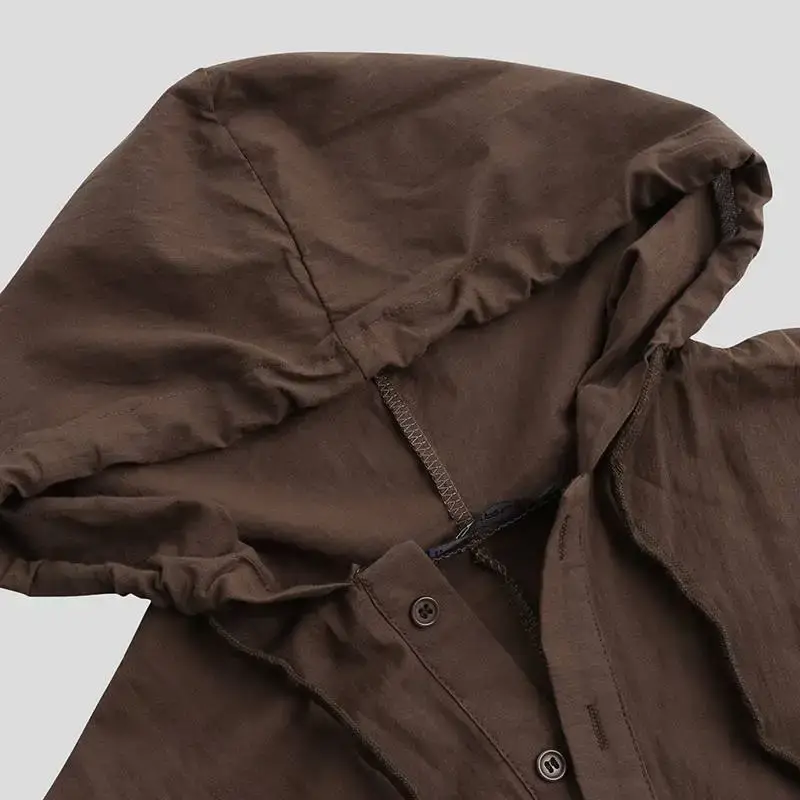 2025 Long Men's Hooded Muslim Robe Brown — feature 12