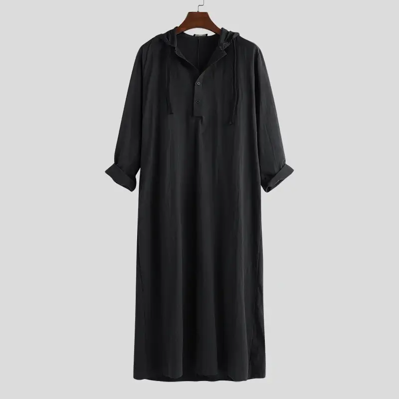 2025 Long Men's Hooded Muslim Robe Brown — feature 8