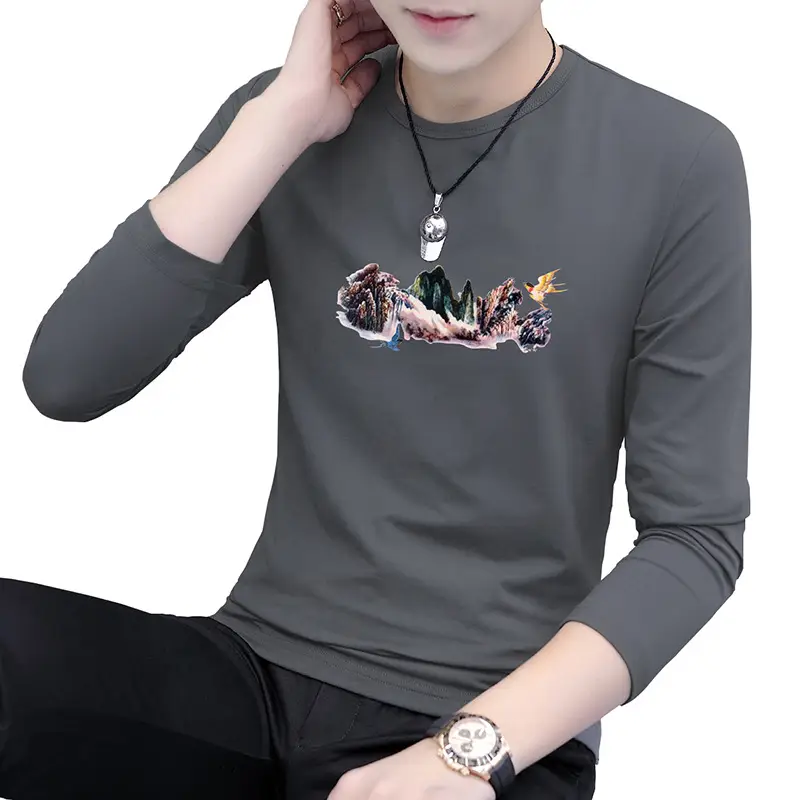 Men's White Long Sleeve Tiger Print T-Shirt - Image 11