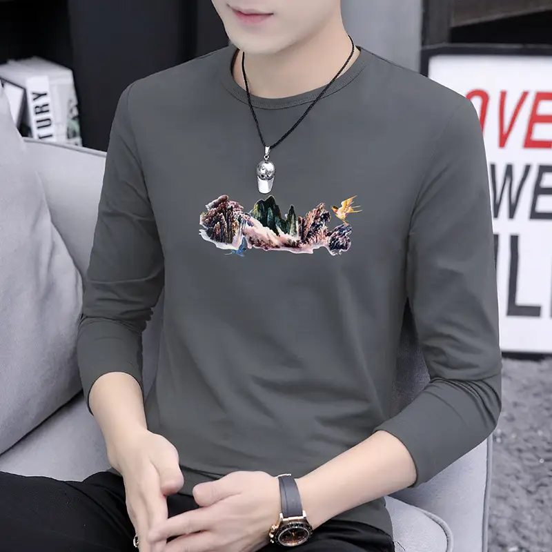 Men's White Long Sleeve Tiger Print T-Shirt - Image 10