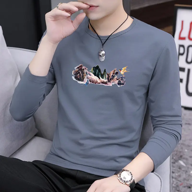 Men's White Long Sleeve Tiger Print T-Shirt - Image 9