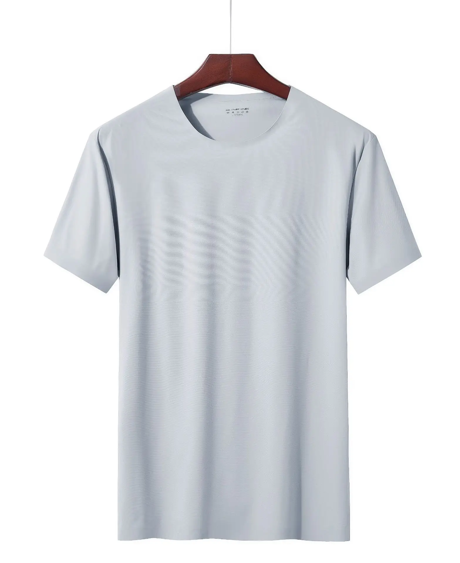 Men Black Ice Silk T-Shirt Short Sleeve Running Quick Dry