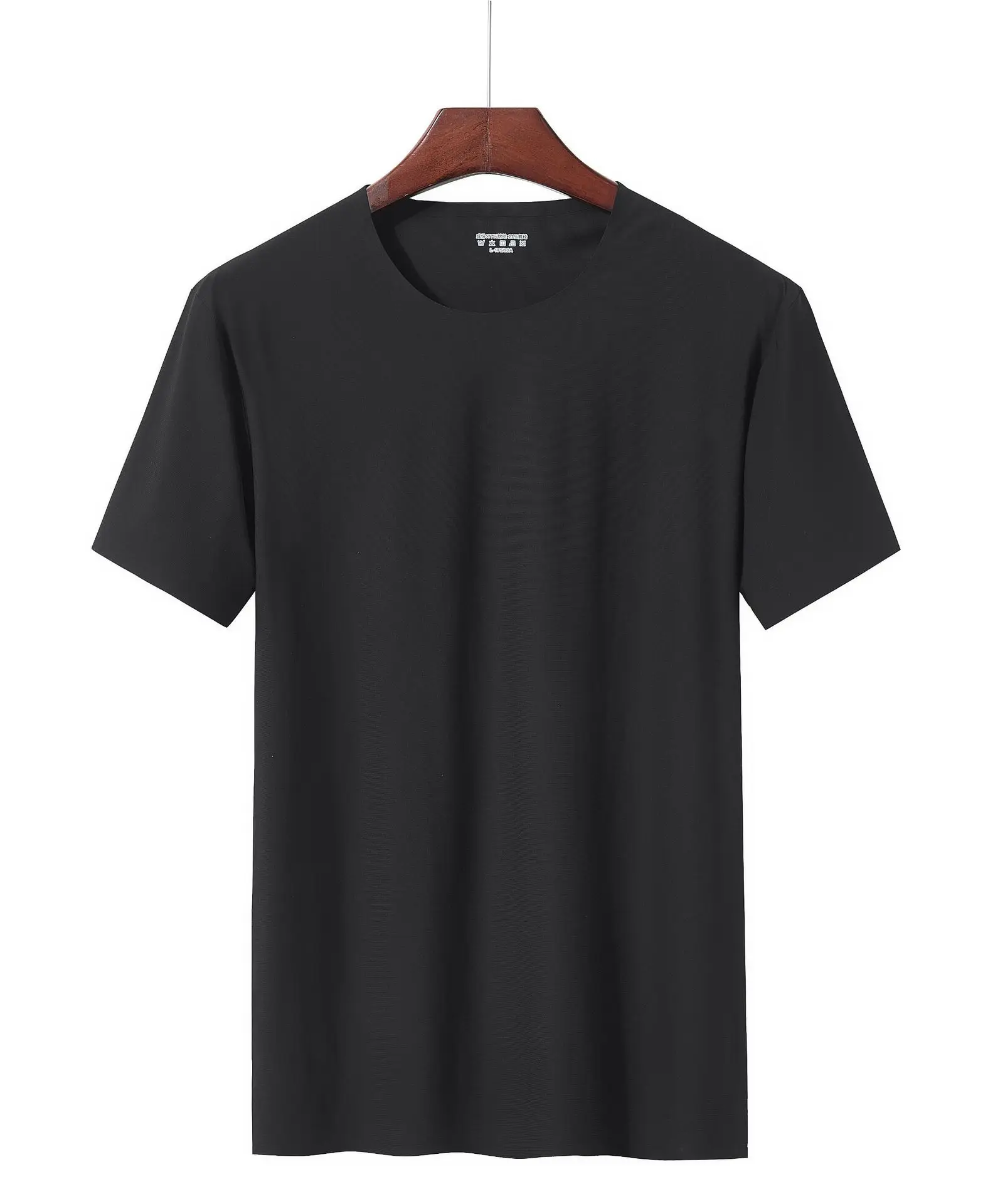 Men Black Ice Silk T-Shirt Short Sleeve Running Quick Dry