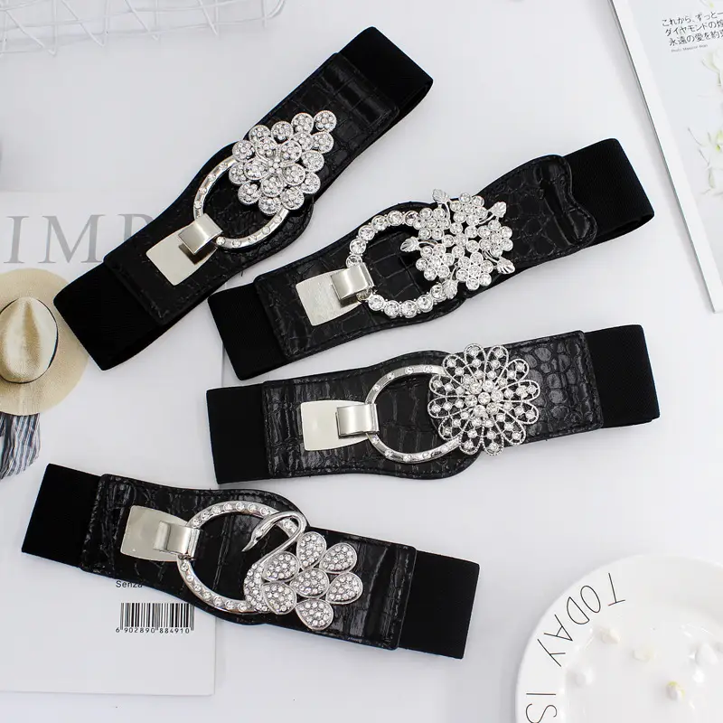 Black Crown & Heart Buckle Belt for Women 5cm Wide - Image 9