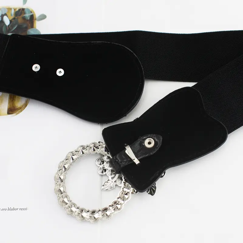Black Crown & Heart Buckle Belt for Women 5cm Wide - Image 11