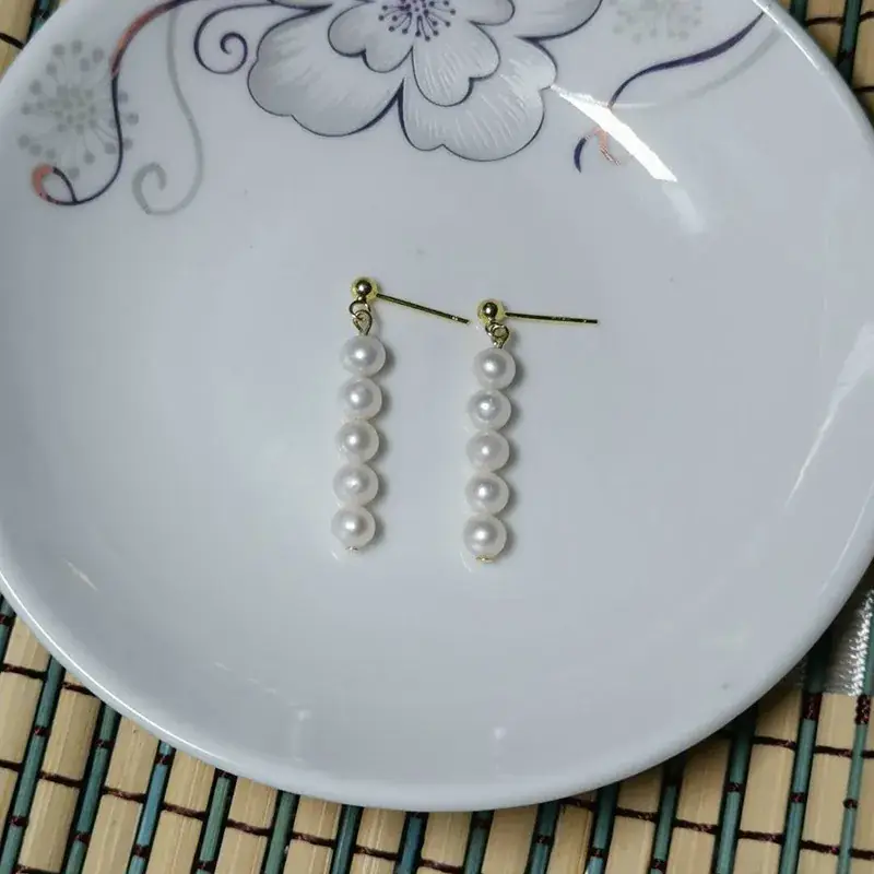 Natural Pearl Earrings 5-6mm S925 Sterling Silver