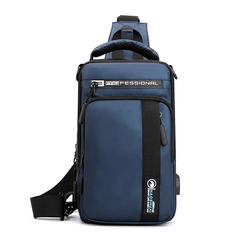 Men's Professional USB Charging Crossbody Bag Grey - Image 2