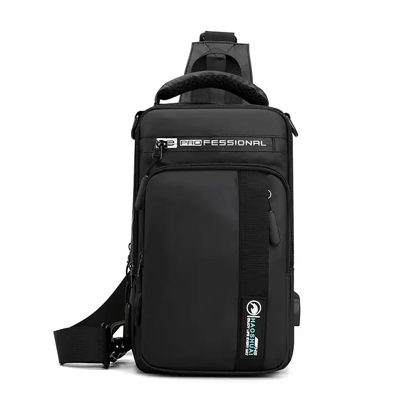 Men's Professional USB Charging Crossbody Bag Grey - Image 3