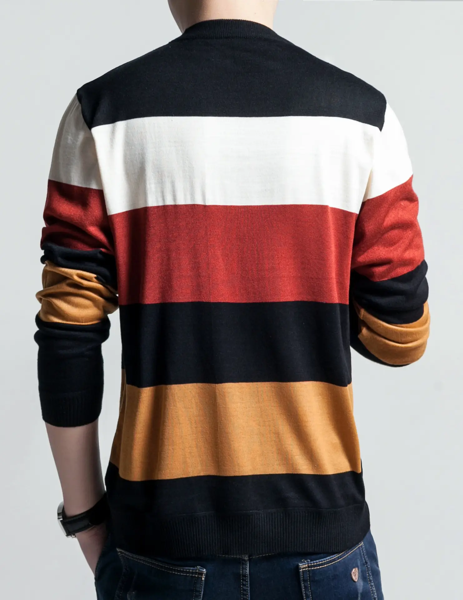 Men's Cartoon Printed Long Sleeve T-Shirt Black Red Orange - Image 22