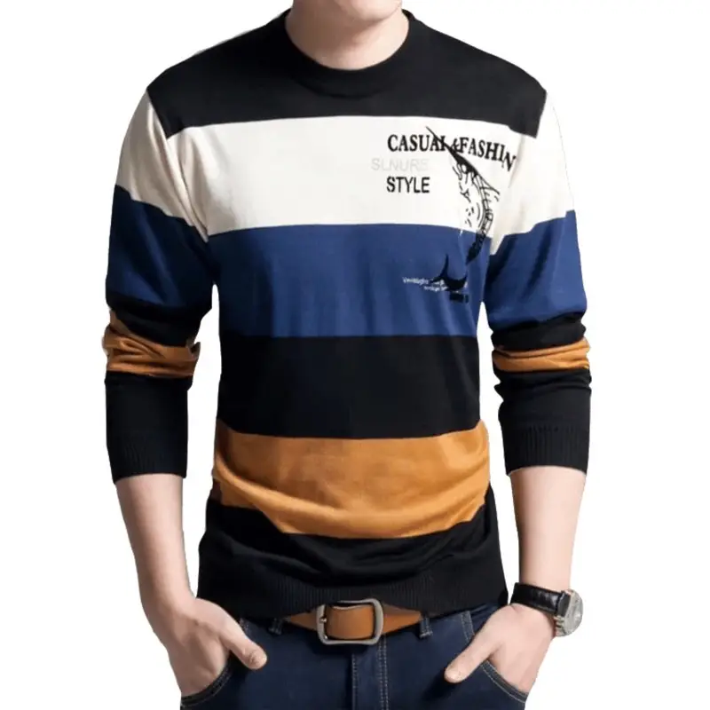 Men's Cartoon Printed Long Sleeve T-Shirt Black Red Orange - Image 23