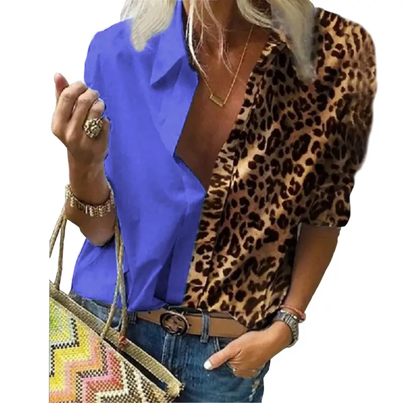 2022 Leopard Print Chiffon Long Sleeve Shirt - Image 8