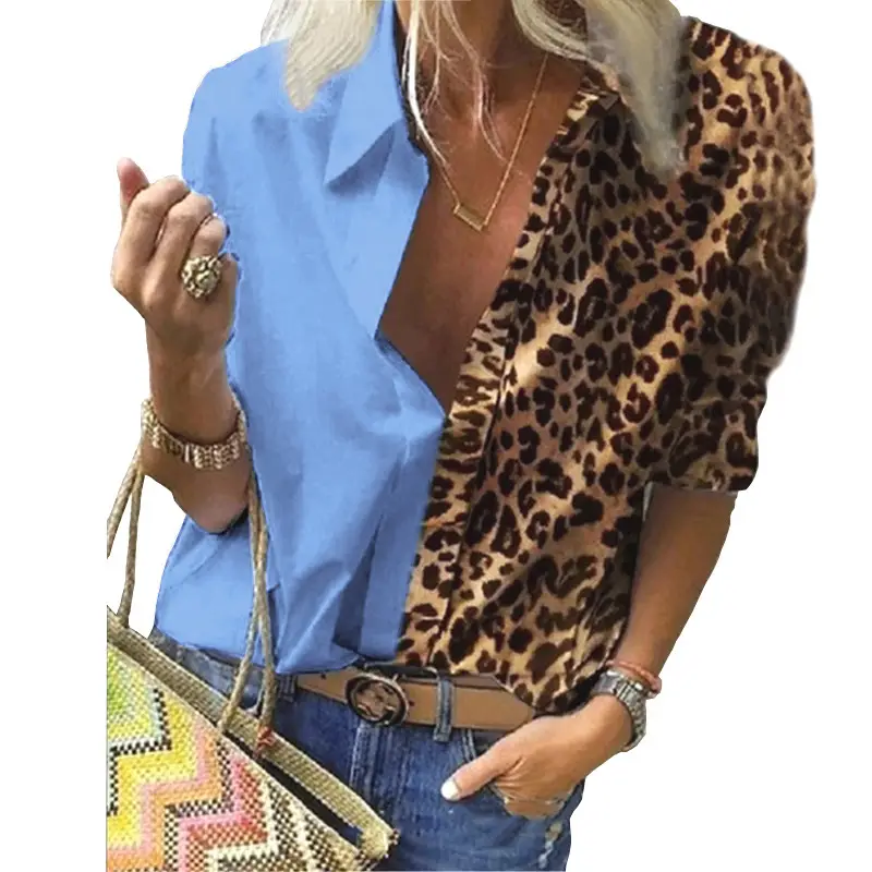 2022 Leopard Print Chiffon Long Sleeve Shirt - Image 9