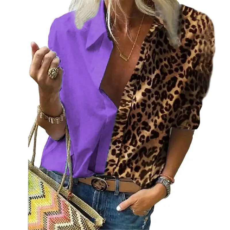 2022 Leopard Print Chiffon Long Sleeve Shirt - Image 3