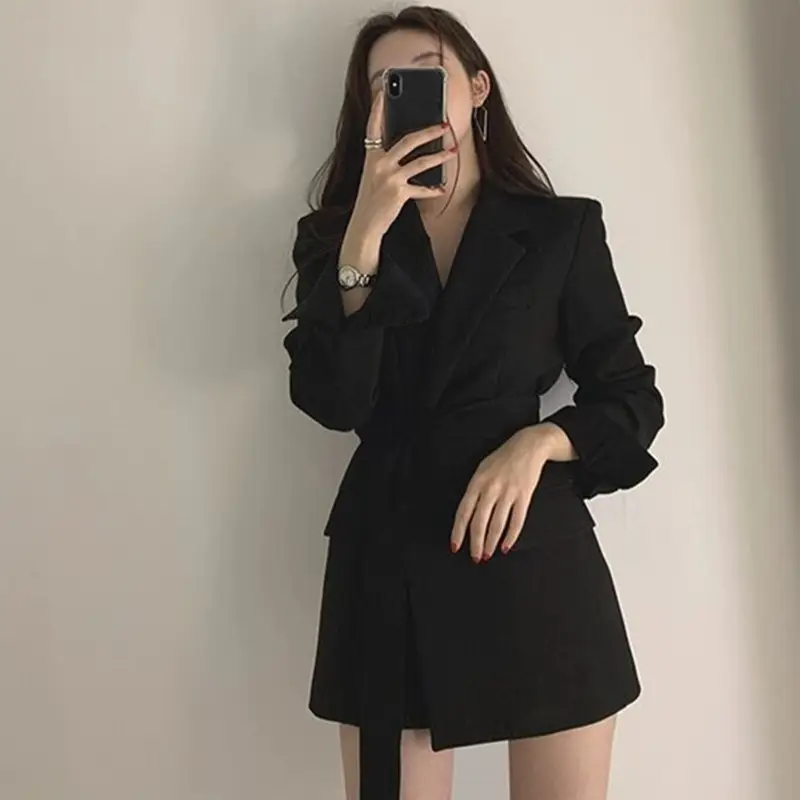 Women's Beige Blazer Slim Fit Jacket Suit 2026 - Image 3