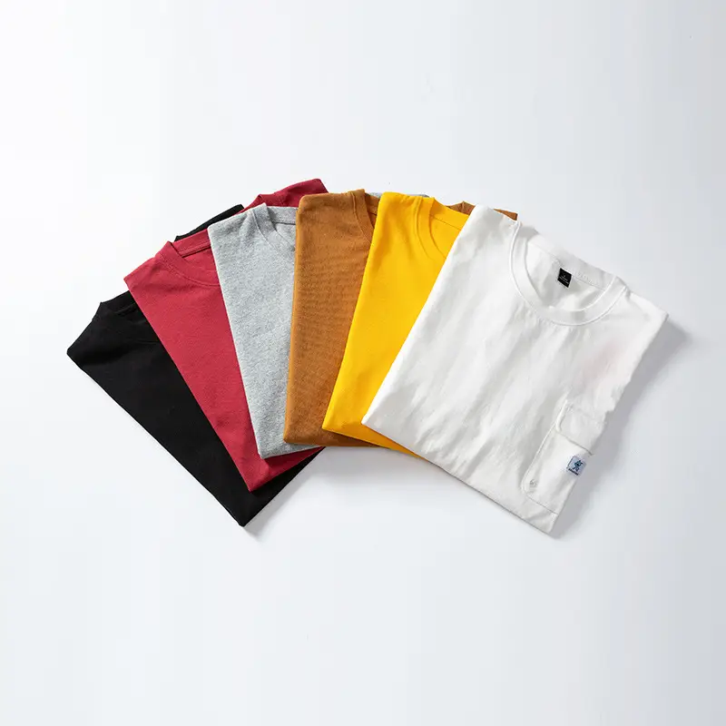 Summer Japanese Style Grey Cotton T-Shirt with Pocket - Image 7