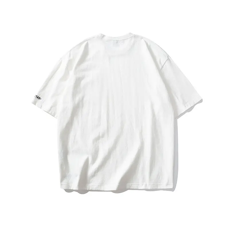 Summer Japanese Style Grey Cotton T-Shirt with Pocket - Image 10