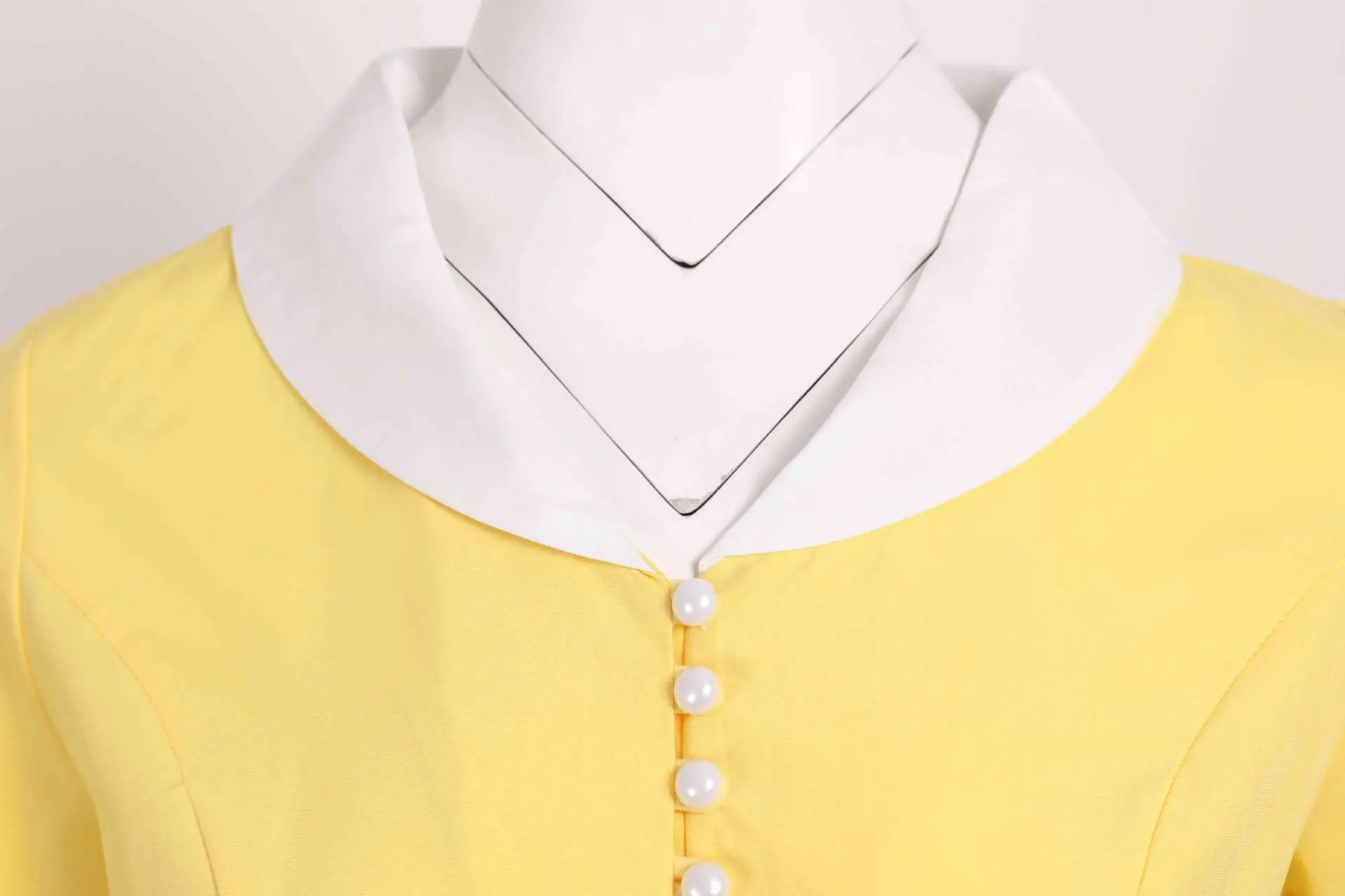Yellow Short-Sleeve Swing Dress for Women — feature 9