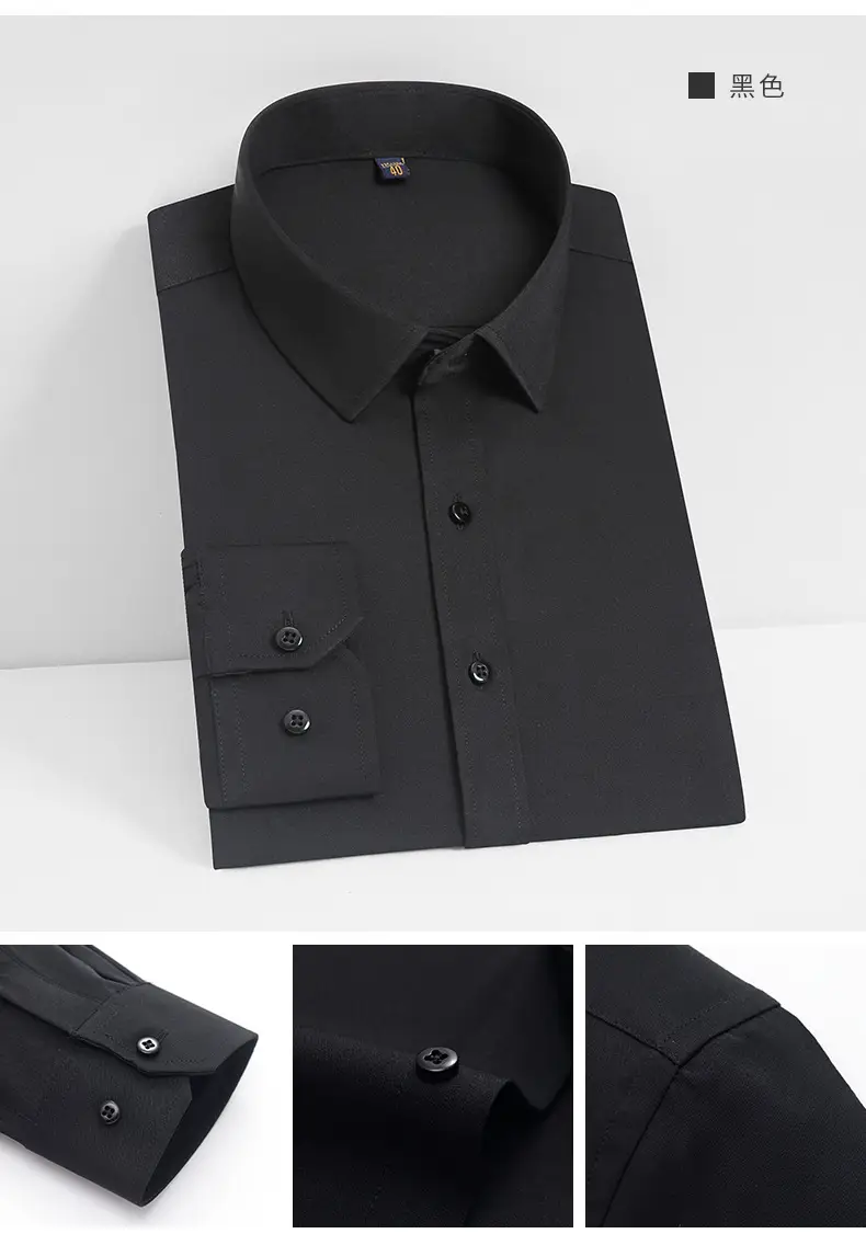 Men's Blue Stretch Slim Fit Business Shirt — feature 18