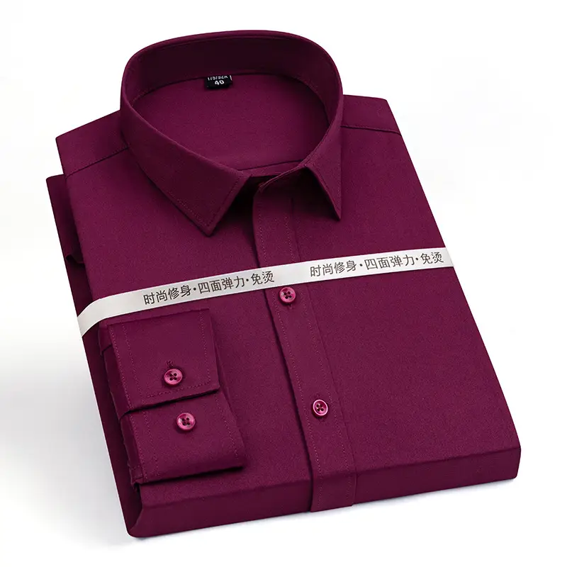 Men's Blue Stretch Slim Fit Business Shirt - Image 10