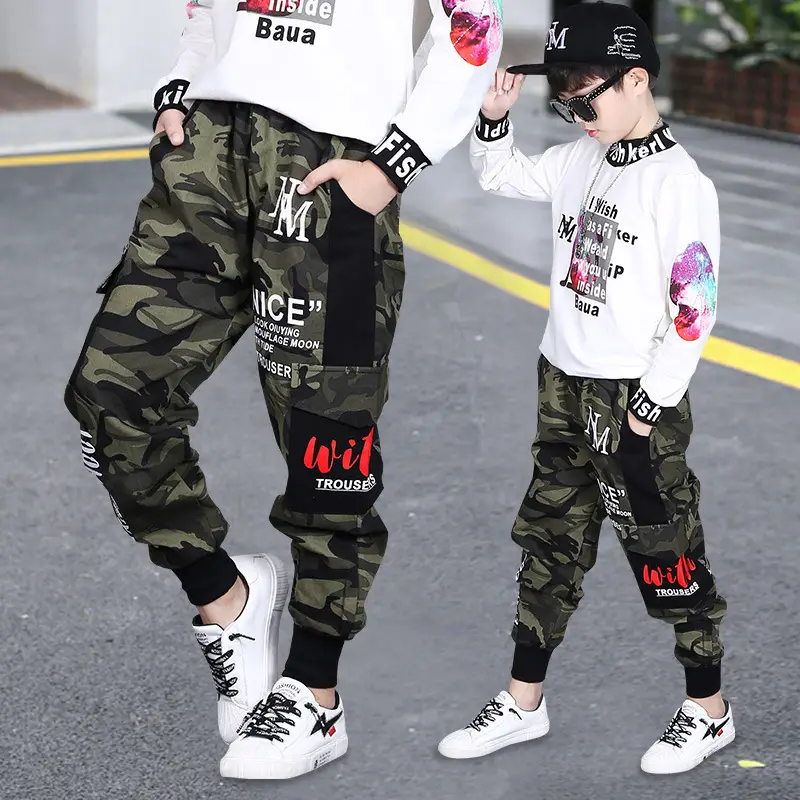 Boys Camouflage Pants Autumn 2024 Trendy Loose Sports Style - Image 4