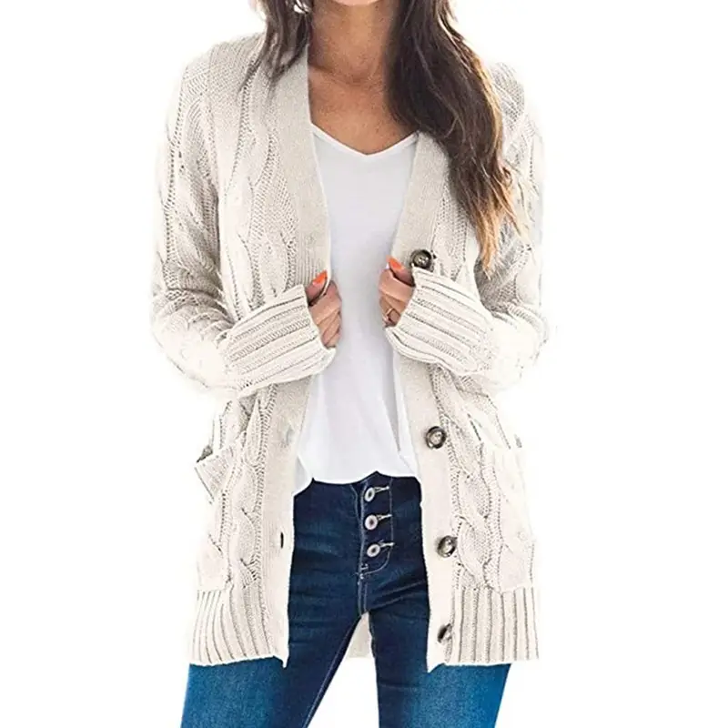 2025 Knitwear Women's V Neck Cardigan Jacket - Image 14