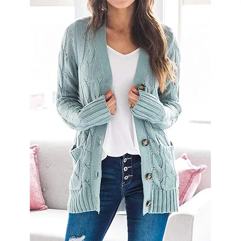 2025 Knitwear Women's V Neck Cardigan Jacket - Image 10