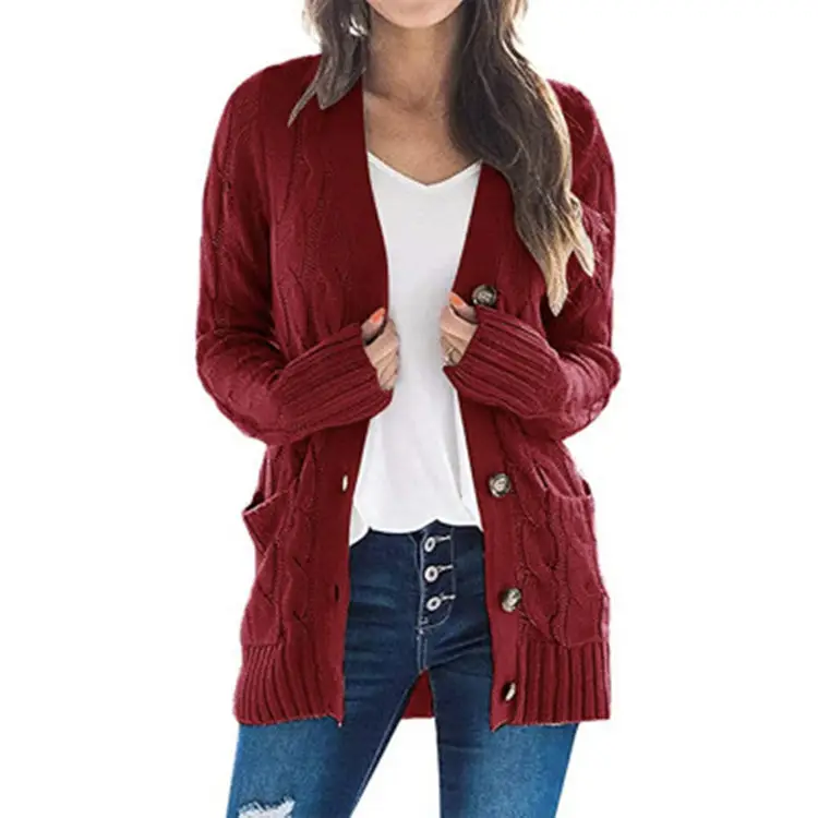 2025 Knitwear Women's V Neck Cardigan Jacket - Image 11