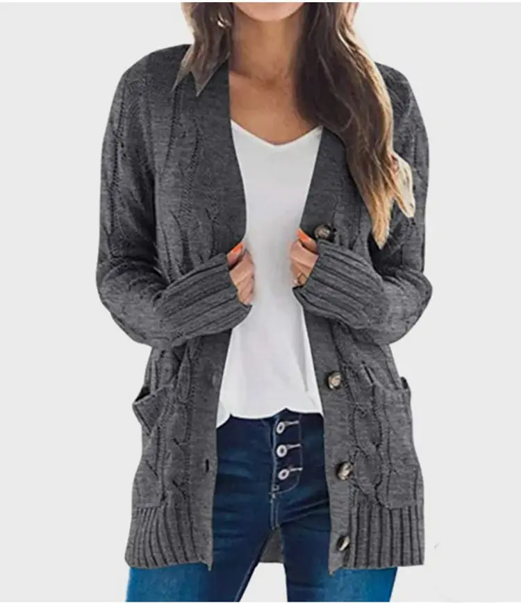 2025 Knitwear Women's V Neck Cardigan Jacket - Image 13