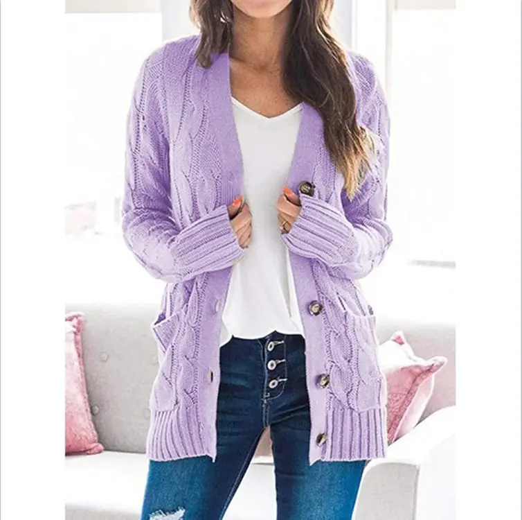 2025 Knitwear Women's V Neck Cardigan Jacket - Image 3