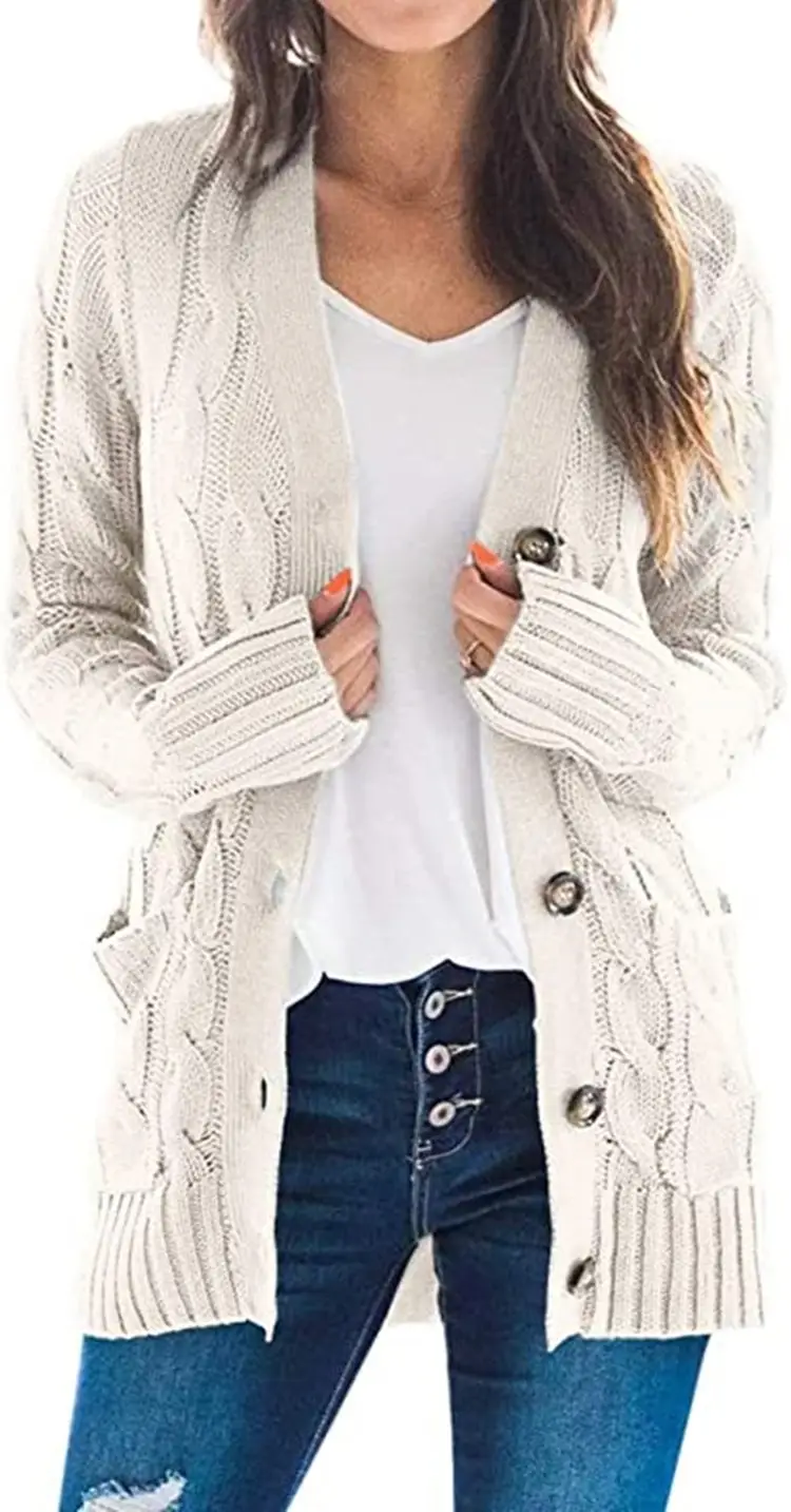2025 Knitwear Women's V Neck Cardigan Jacket - Image 8