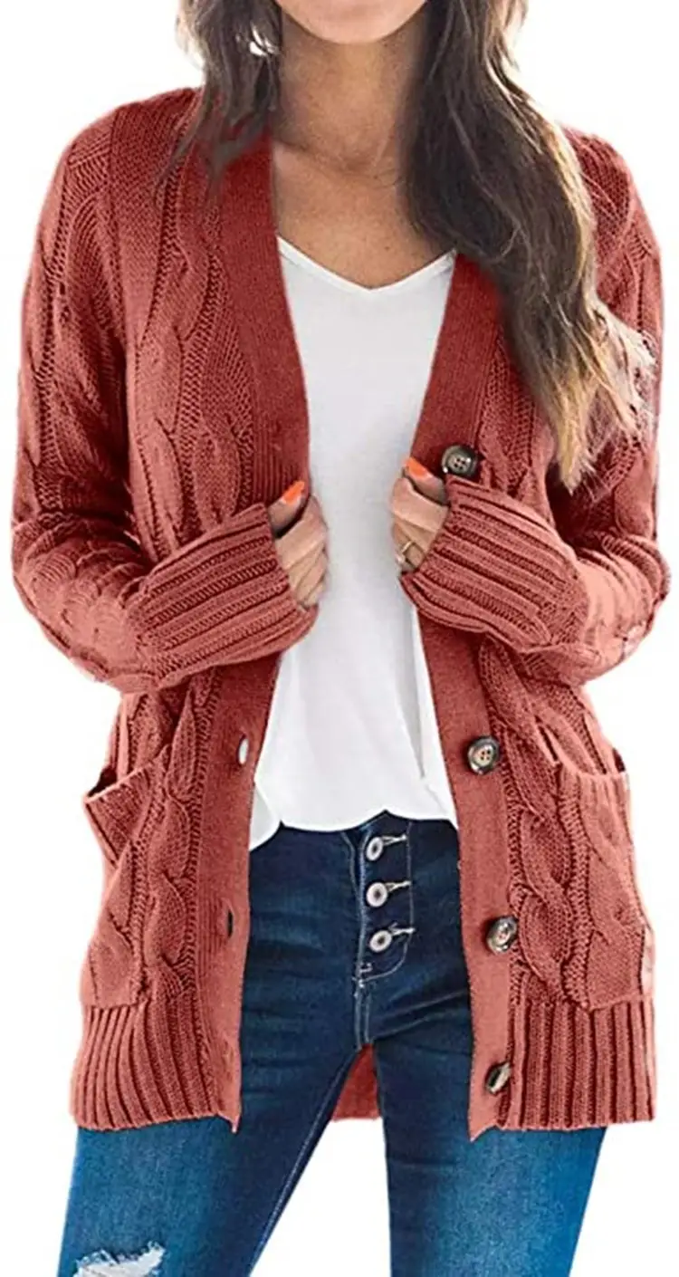 2025 Knitwear Women's V Neck Cardigan Jacket - Image 9