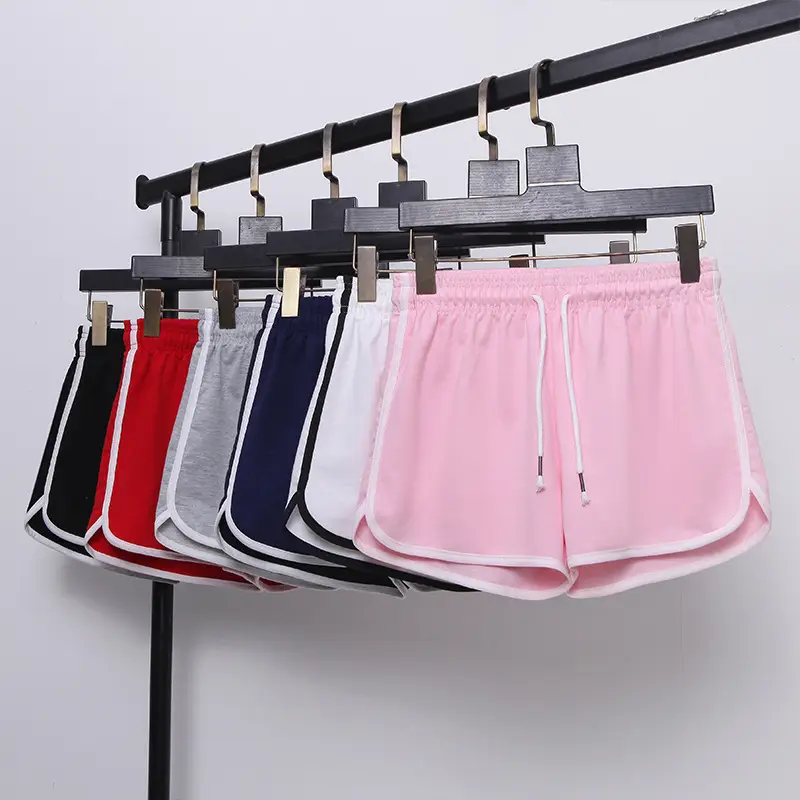 Women's Pink Elastic Waist Sports Shorts — feature 13