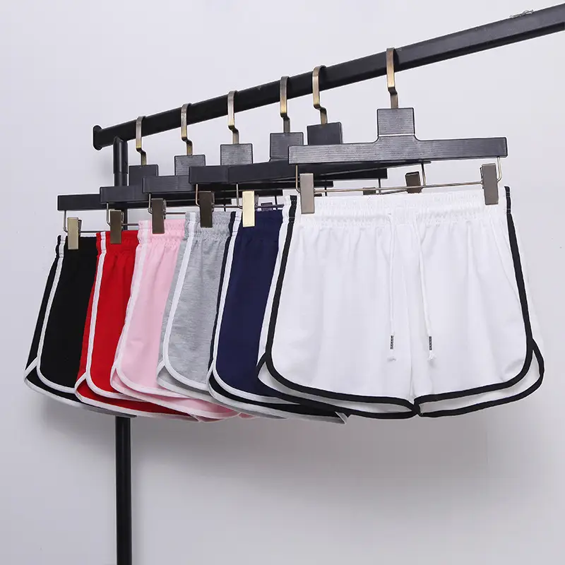 Women's Pink Elastic Waist Sports Shorts — feature 14