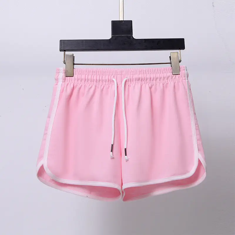 Women's Pink Elastic Waist Sports Shorts — feature 3
