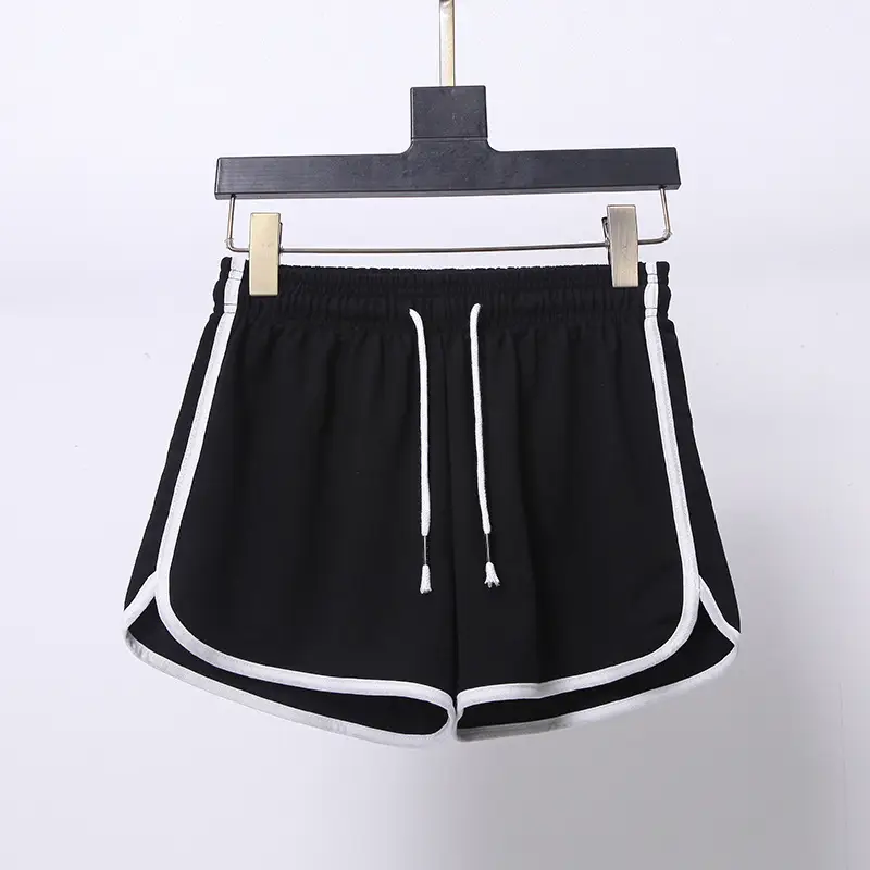 Women's Pink Elastic Waist Sports Shorts — feature 6