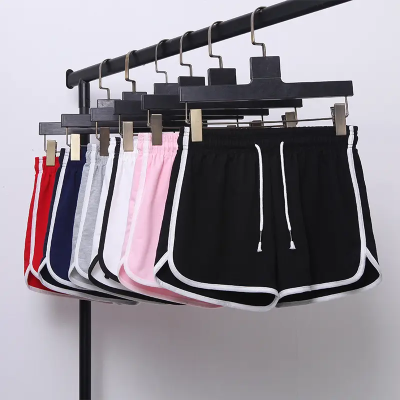 Women's Pink Elastic Waist Sports Shorts — feature 9