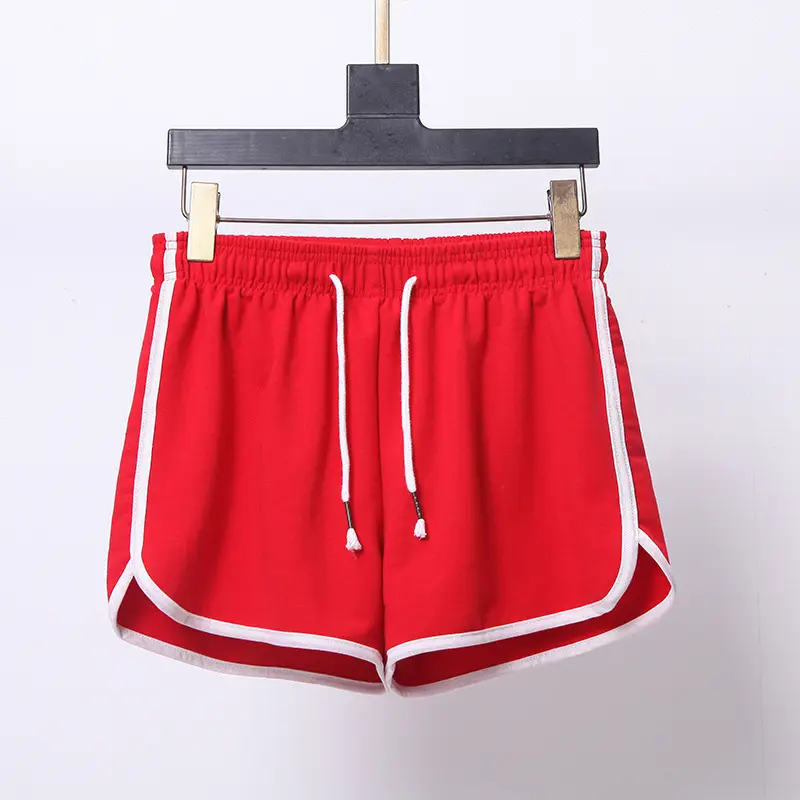 Women's Pink Elastic Waist Sports Shorts