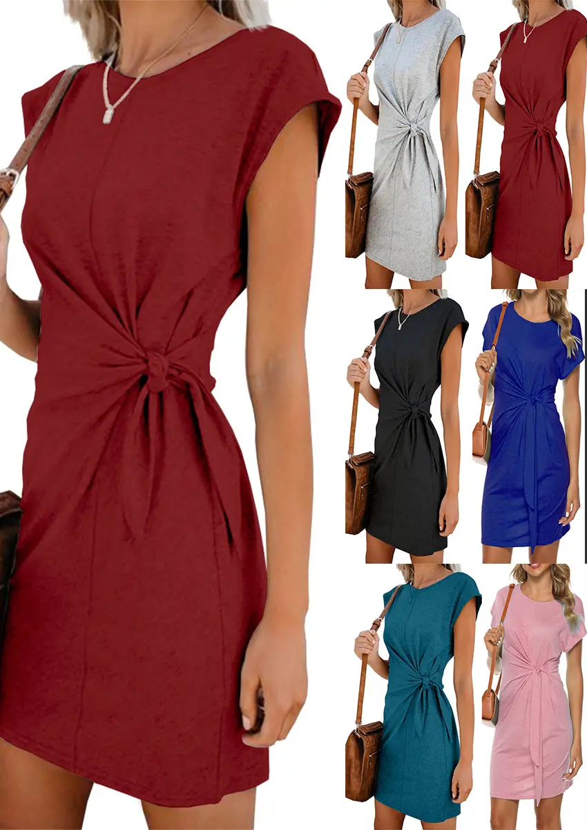 Women Grey Tie-Wristed Crossbody Dress — feature 2