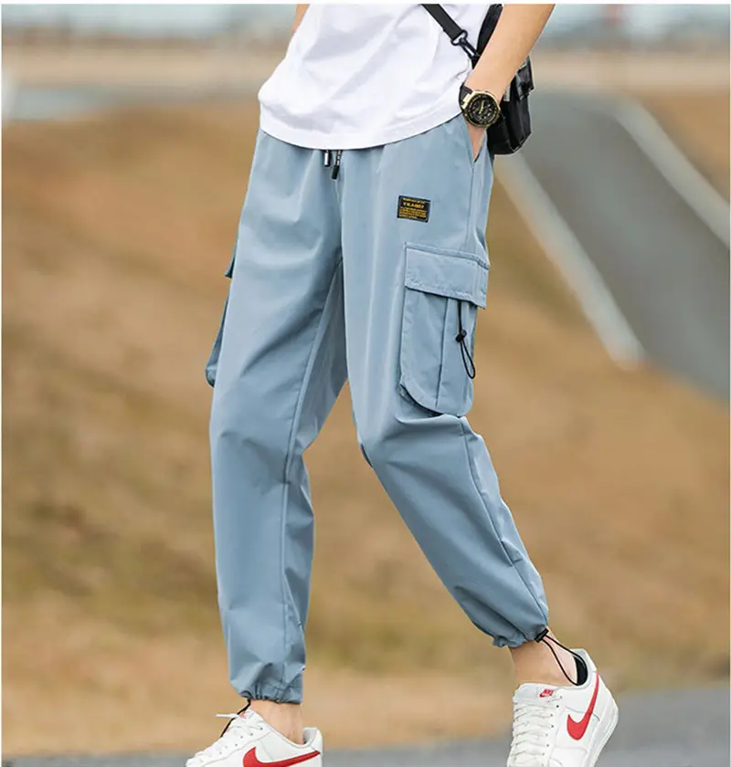 Men's Black Korean Style Loose Leg Pants - Image 7