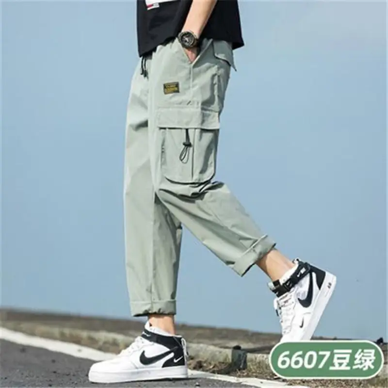 Men's Black Korean Style Loose Leg Pants - Image 3