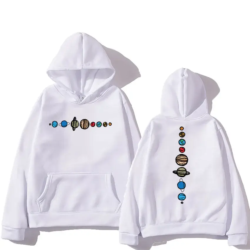 Winter Hoodie Yellow Solar System Print Long Sleeve - Image 15