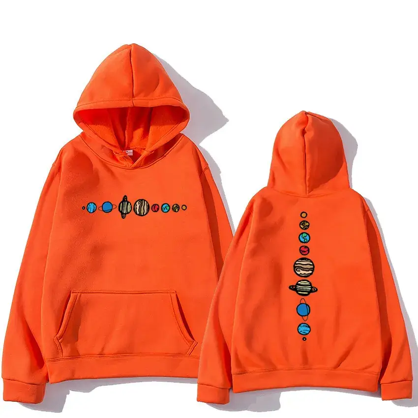 Winter Hoodie Yellow Solar System Print Long Sleeve - Image 11