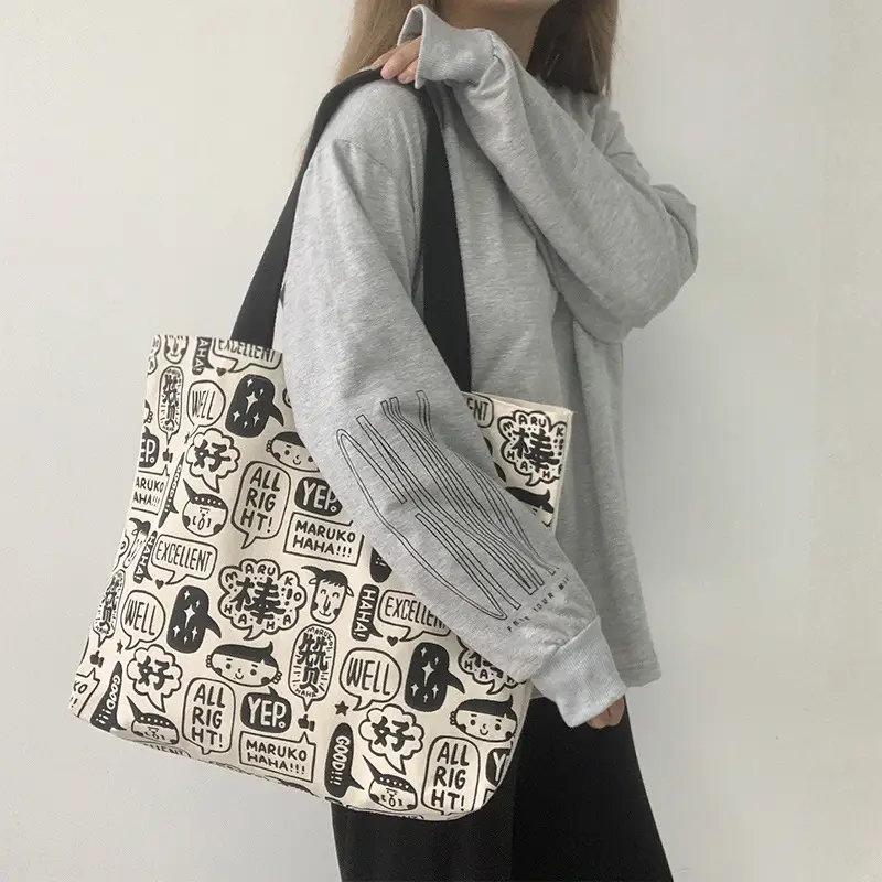 Women Large Canvas Japanese Korean Style Shoulder Bag — feature 15