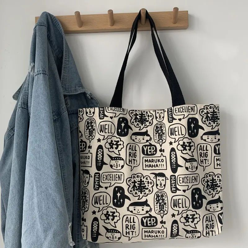 Women Large Canvas Japanese Korean Style Shoulder Bag — feature 20