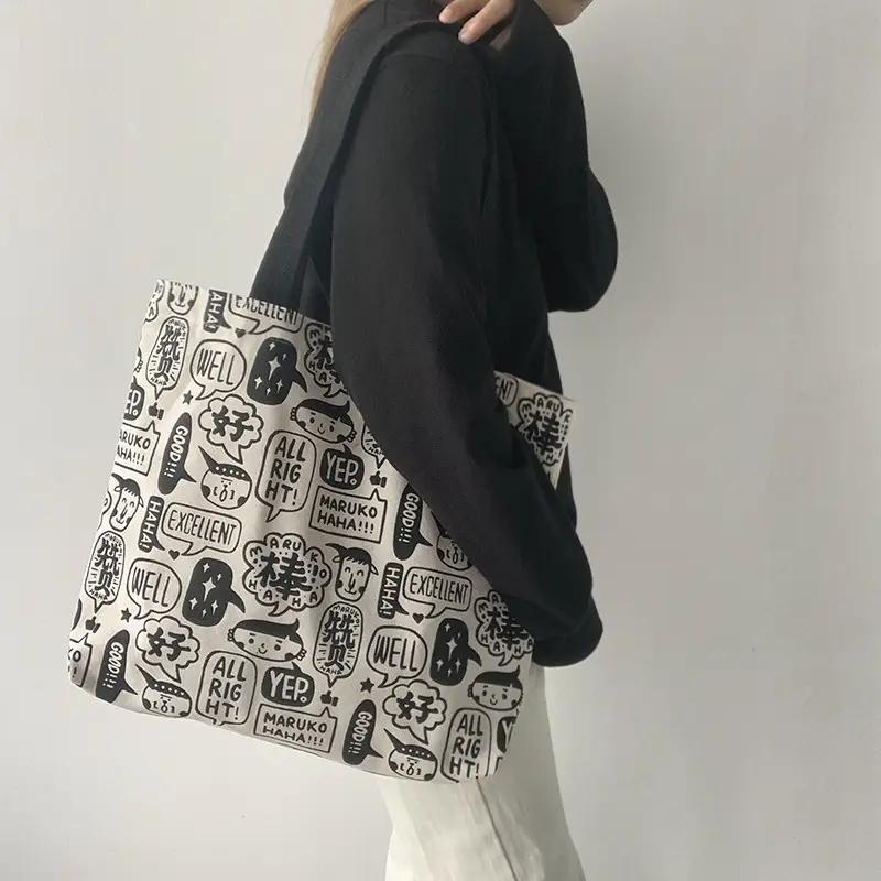 Women Large Canvas Japanese Korean Style Shoulder Bag — feature 4