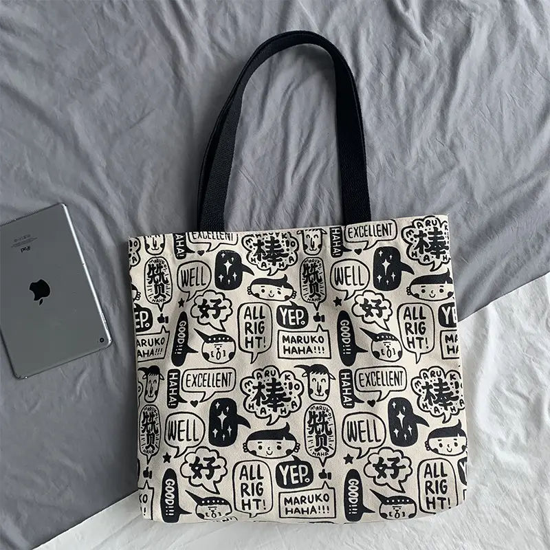 Women Large Canvas Japanese Korean Style Shoulder Bag — feature 6