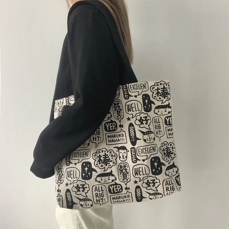 Women Large Canvas Japanese Korean Style Shoulder Bag — feature 8