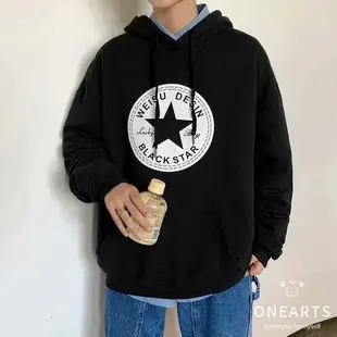 Men's Long Sleeve Harajuku Style Shirt Blue White — feature 39